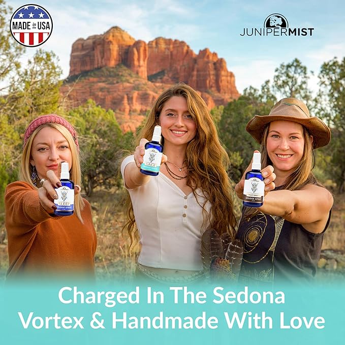 White Sage Smudge Spray (4 Fl Oz) - for Cleansing Negative Energy - Sage Spray Alternative to Incense Sticks - Sustainably Made in USA with Pure Essential Oils and Real Crystals