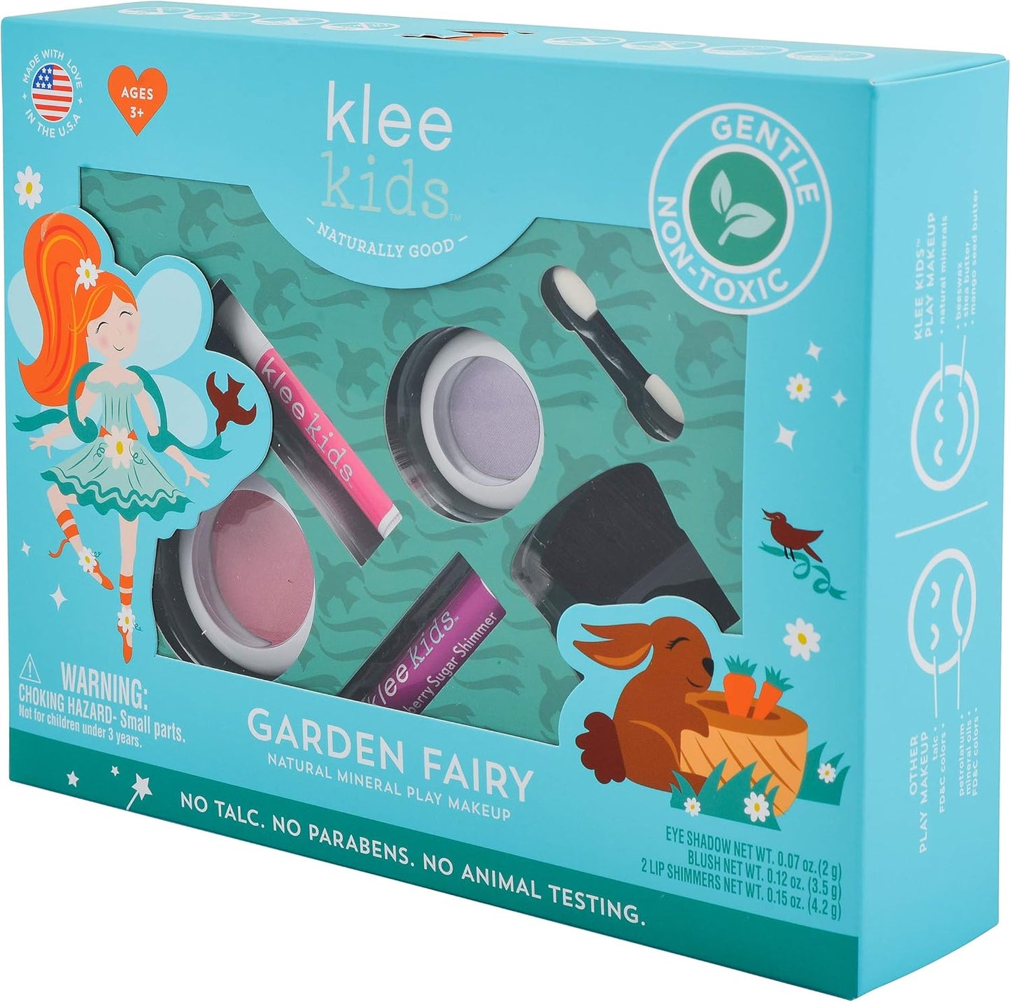 Luna Star Naturals Klee Kids 4 PC Makeup Up Kits with Compacts (Garden Fairy)