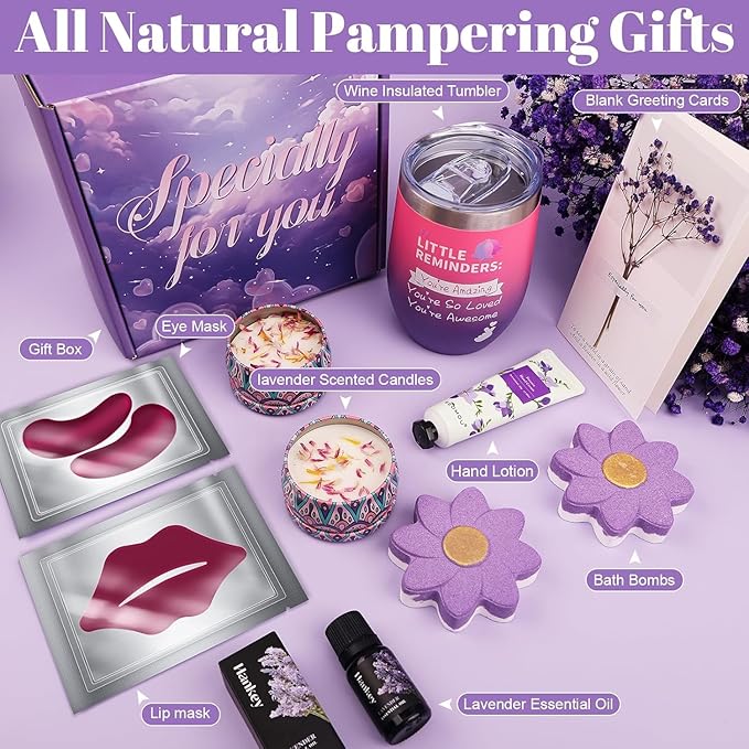 Birthday Gifts Basket for Women, Relaxtion Spa Set, Self Care Kit for Women, Gifts Boxes for Her, Mother, Wife, Friend, Sister, Girlfriend