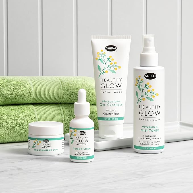 ShiKai Healthy Glow Brightening Night Cream (1 oz) | Hydrating Skin Lotion | With Vitamins C, E, Niacinamide | Provides a healthy glow in skin.