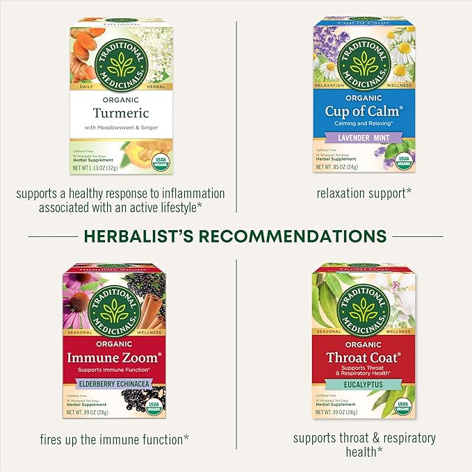 Traditional Medicinals Tea, Organic Reishi Mushroom, Rooibos & Orange Peel, Supports a Healthy Immune System, 96 Tea Bags (6 Pack)