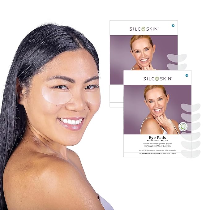 SilcSkin Silicone Eye Pads - Reusable Overnight Eye Patches, Medical-grade Silicone for Fine Lines, Crepey Skin, and Puffiness - 120 Day Supply