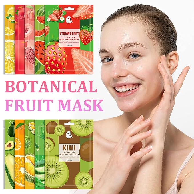 Face Sheet Mask,10PCS Moisturizing Clean Facial Paper Sheet Masks for All Skin Types,Hydrating Beauty Sheet Mask Set for Women Men