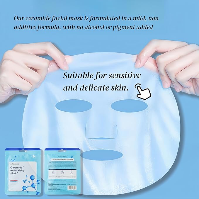Facial mask Moisturizing face Mask - 10 Sheets, Deep Hydration, Improves Dry Skin, Sheet Mask, skincare for All Skin Types