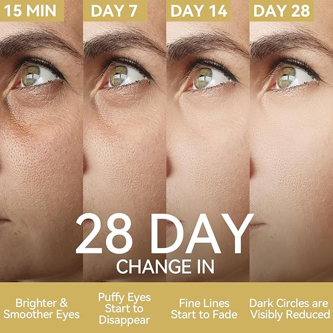 LANBENA Full-Around 24K Gold Eye Patches, Rapid Reduction Eye Essence, Visibly Reduces Under EyeBags, PuffyEyes, Wrinkles, Dark Circles, Fine Lines, EyeSkin Care Treatment Set (6 Pairs, 0.27 FL.OZ)