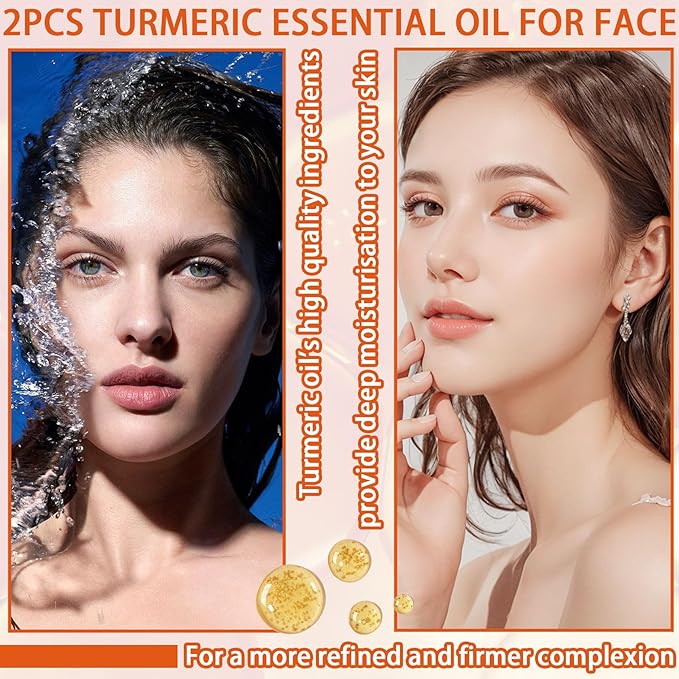 Turmeric Essential Oil for Face,Moisturizing Turmeric Face Serum Skincare,Hydrating Turmeric Facial Serum for Women and Men