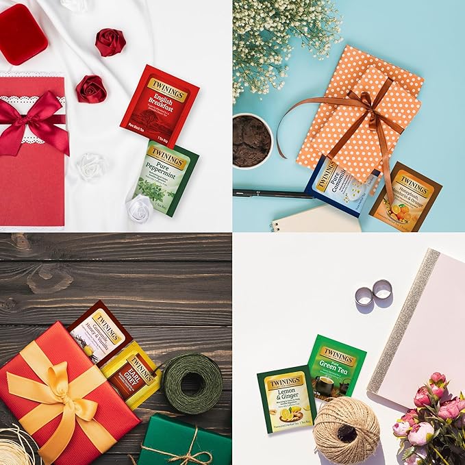 Tea Bunch Twinings 48 Tea Bags Herbal Variety Pack – 8 Herbal Flavors with 20 Honey Sticks, Perfect Tea Gift Set for Any Occasion