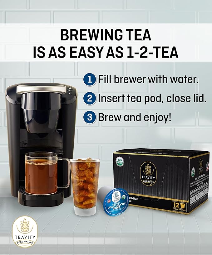 Organic Tea Pods with Ginger, Peppermint, Fennel, Licorice, & Rosehip Digest Delight by Teavity (12 Tea Pods)