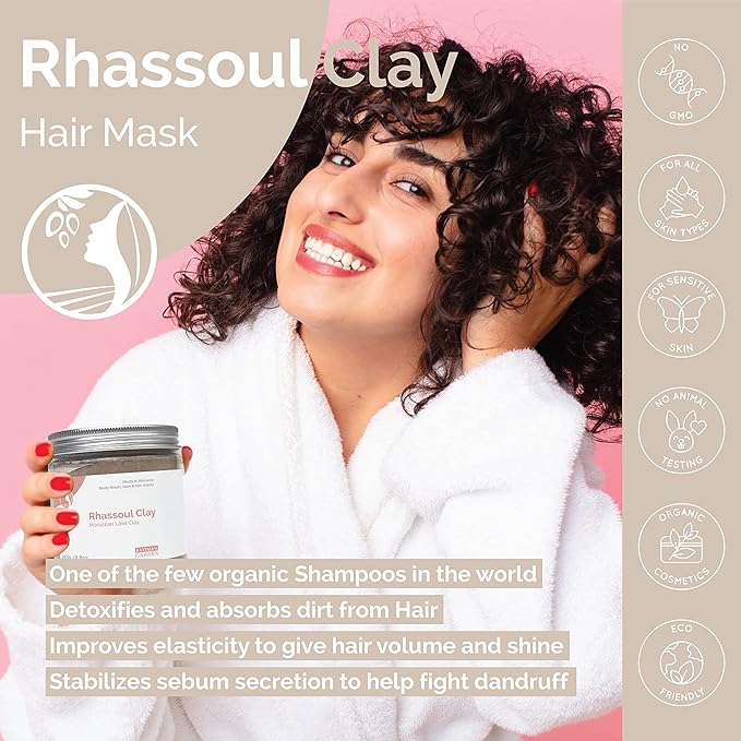 Fatima's Garden Rhassoul with Prickly Pear - Hydrating Face & Hair Mask, 425g