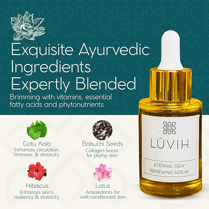 LUVIH Eternal Dew Renewing Face Serum for Women & Men - Plumping & Nourishing Serums for Skin Care - Hydrating Face Serum for Mature Skin - Wrinkles & Shields Skin’s Barrier - 30 mL
