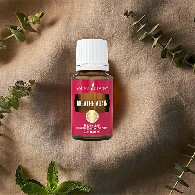 Breathe Again 15mL by Young Living Premium Essential Oil Blend - Cooling Sensation - Refreshing and Rejuvenating Aroma - Soothing and Comforting Aroma