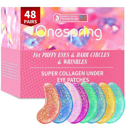 Eye Masks (48 Pairs) - Face Masks Skincare, Undereye Patches for Puffy Eyes, Dark Circles, Wrinkles, Collagen Eye Gels for Bridesmaid - Gifts for Women, Bachelorette Party Favors