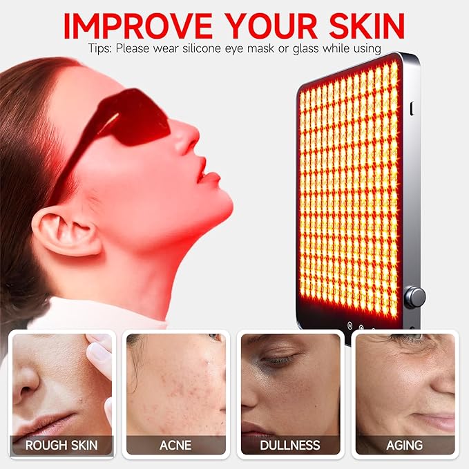 Red Light Skin Care Tools, Face Massager Tool for Face, Neck, Body, and Hands,Enhances Skin Health, Smooths and Perfect Facial Beauty Tools -12 Modes (PRO)