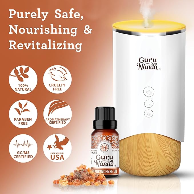 GuruNanda Frankincense Essential Oil (2x0.5 Fl oz), 100% Pure, Natural, Undiluted Aromatherapy Oil for Diffusers, Supports Join Health & Radiant Skin