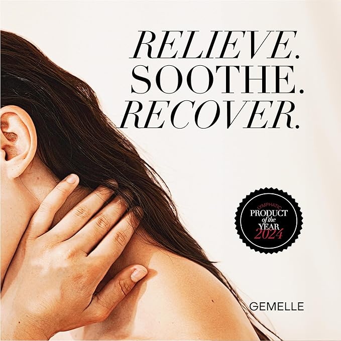 GEMELLE Lymphatic Muscle Relief Oil | 6X Award Winner | Natural Arnica Massage Oil, Sore Muscles, Back & Neck Pain Relief Oil, Lymphatic Drainage | Paraben-Free, Luxury Natural Skin Care | 30ml