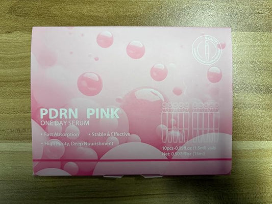 PDRN Pink One Day Serum, High Purity Concentrated Essence, Intense moisturization and nourishment, Salmon DNA PDRN Pink Serum for Firming Face & Repairing Skin, 0.05 fl.oz x 10 ‌ampoules