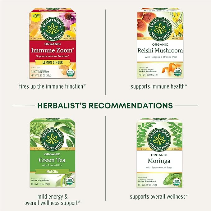 Traditional Medicinals Tea, Yellow Pau d'Arco, Everyday Wellness, 96 Tea Bags (6 Pack)