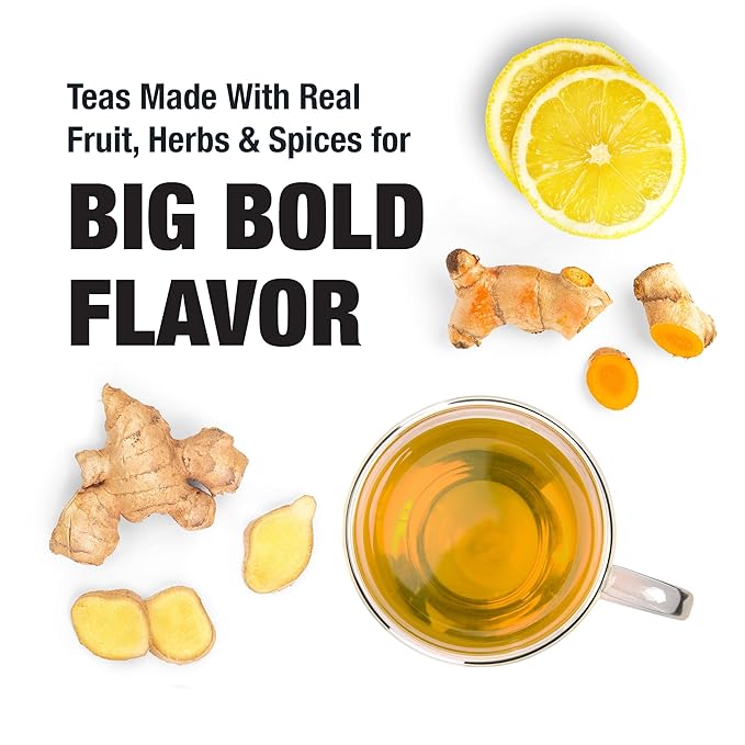 Tiesta Tea - Lemon Ginger Turmeric | Loose Leaf | Lemon Ginger Herbal Tea | Premium Non-Caffeinated Herbal Blend | Make Hot or Iced & Brews Up to 200 Cups | 16 Ounce Resealable Bulk Pouch
