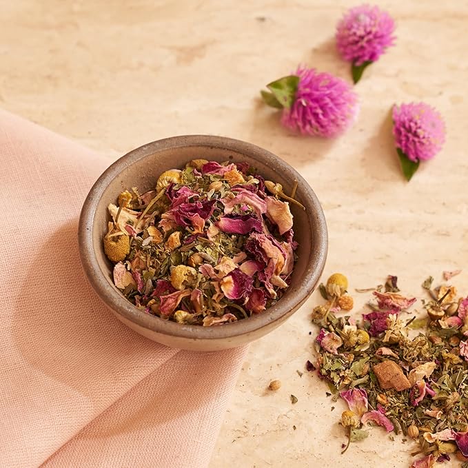 Divya's Calming Peace of Mind Tea, Ayurvedic Herbal Tea with Chamomile, Passion Flower, Lavender, Calming Herbs to Unwind & Relax, Caffeine Free, Organic, Non-GMO, Ayurvedic, Loose Leaf Tea