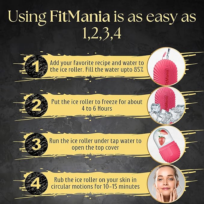 Ice Roller For Face - Facial Ice Roller for self Skin Care of all Types, Cold Face Ice Roller Facial Massager for Eye Puffiness relief, Wrinkles, Migraine & TMJ Relief Massager