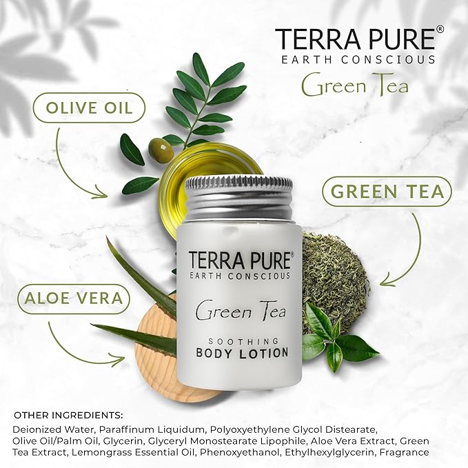 Terra Pure Body Lotion, Travel Size Hotel Amenities, 1 oz (Case of 20)