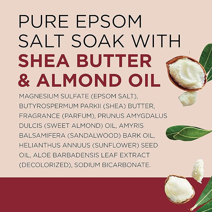 Dr Teal's Salt Soak with Pure Epsom Salt, Shea Butter & Almond, 3 lbs