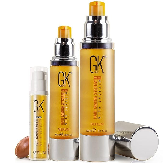 GK HAIR Global Keratin 100% Organic Argan Oil Anti Frizz Serum Styling Smoothing Strengthening Hydrating & Nourishing Heat Protection Shine Frizz Control Dry Damage Hair Repair