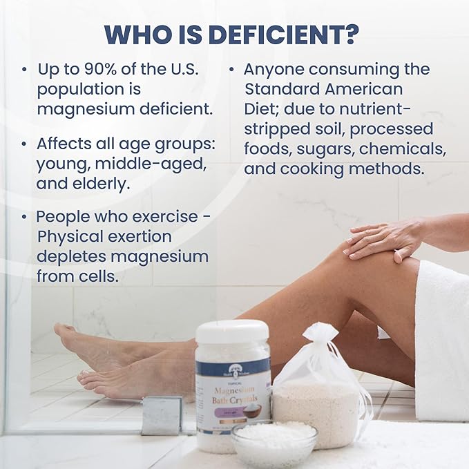 Health and Wisdom Magnesium Bath Salt - Magnesium Chloride Flakes for Bath Soak, 4X Epsom Salt Concentration, Unscented Formula, Dead Sea Sourced, Zero Additives - 28 Ounces