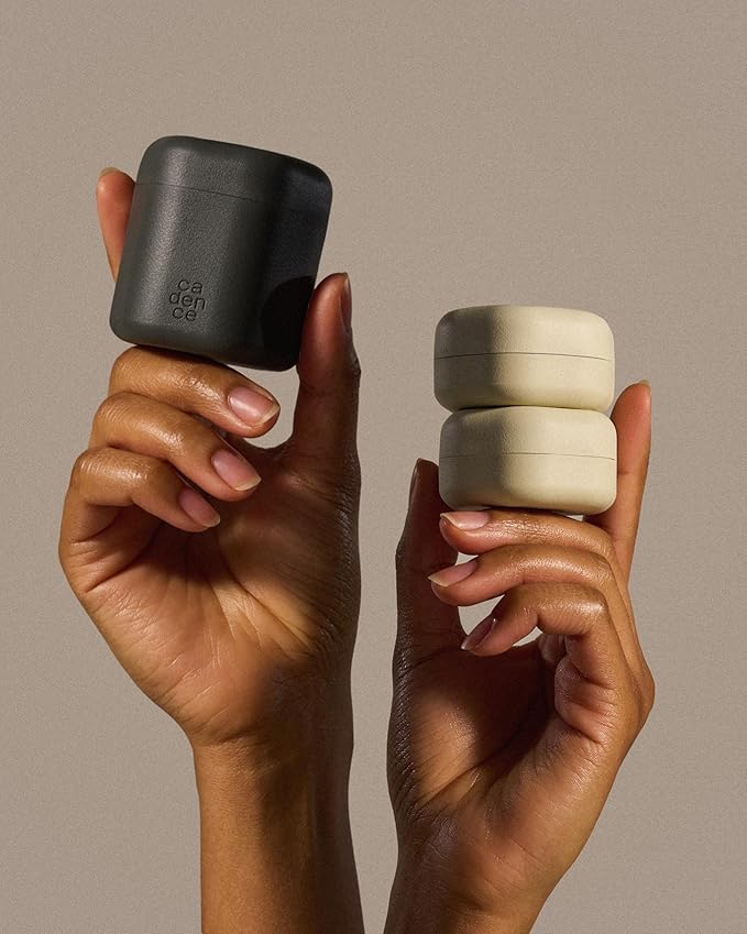 Cadence Travel Containers - Core Skincare Set - Magnetic Travel Capsules - 2 Small (0.56oz) & 3 Medium Capsules (1.32oz) with Cleanser, Moisturizer, Serum, Makeup Remover & Sun-Icon Label - Pacific