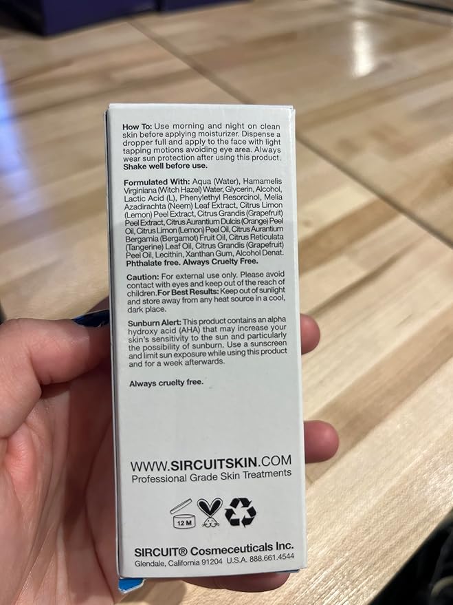 Sircuit Skin BRILLIANCE Fading Serum - Clarifying Facial Serum with Lactic Acid, Witch Hazel + Lemon Peel Extract - Daily Face Serum Promotes Flawless Looking Skin (1 oz)