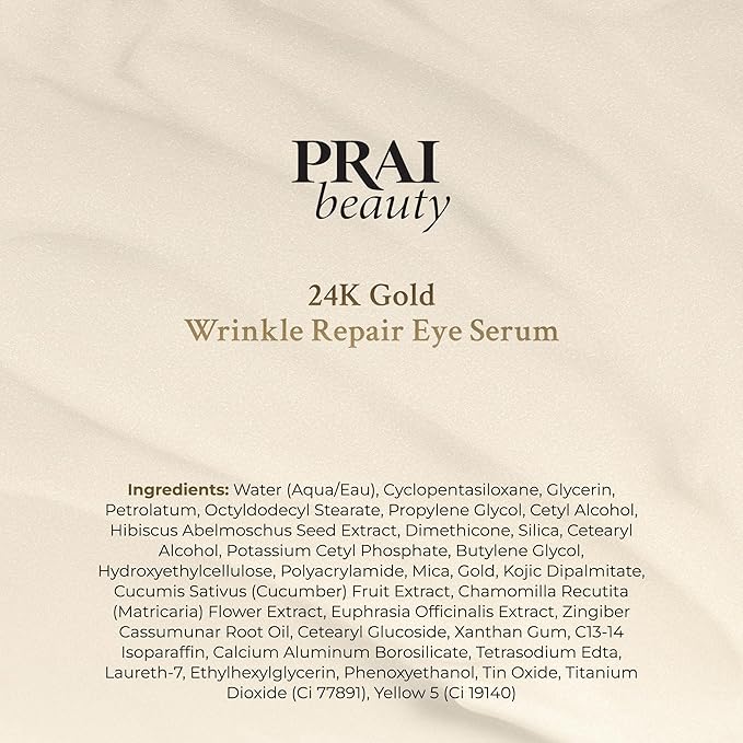 PRAI Beauty 24K Gold Wrinkle Repair Eye Serum - Anti-Aging & Anti-Wrinkle Serum - 0.5 Oz