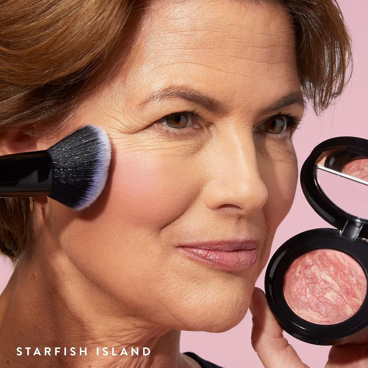 LAURA GELLER NEW YORK Baked Blush-n-Brighten Marbleized Blush - Starfish Island - Creamy Lightweight - Natural Finish
