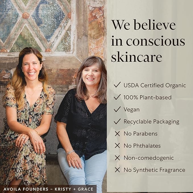 AVOILA Organic Face Oil Moisturizer for Dry, Aging, Sensitive, Acne Prone Skin l Restoring, Balancing l Vegan l Rosehip Oil + Sea Buckthorn Oil + Vitamin E + Grapeseed Oil + Avocado Oil l Gua Sha