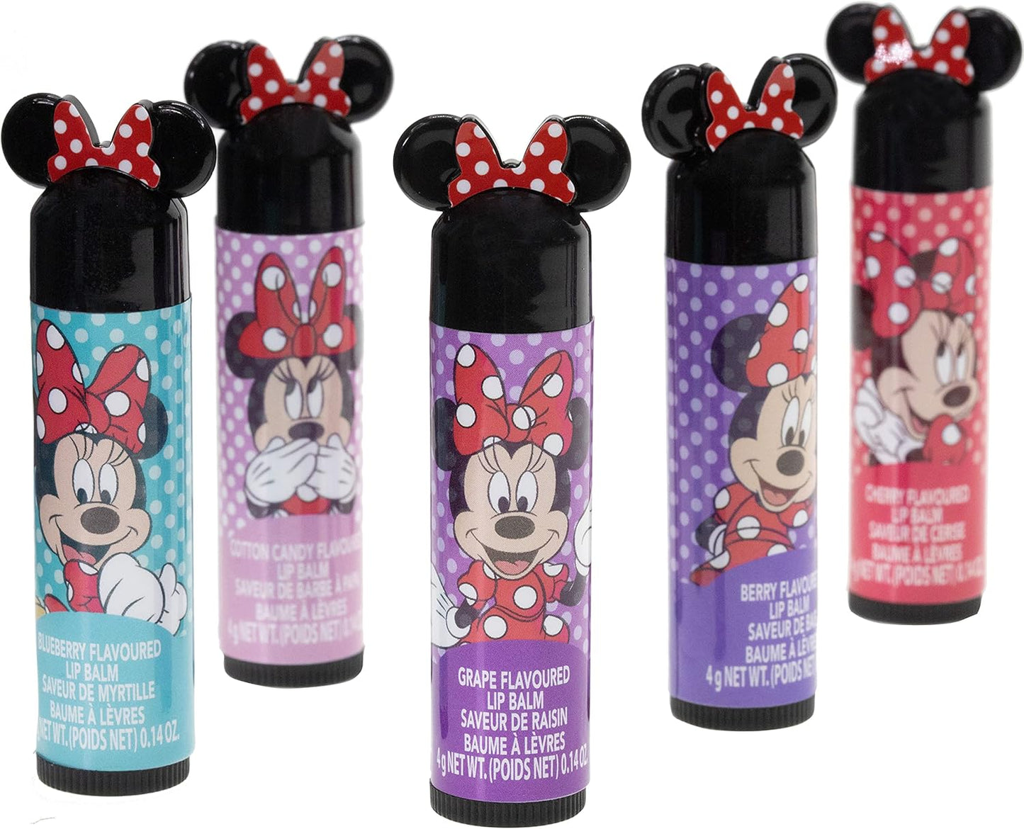 Townley Girl Disney Minnie Mouse Sparkly Cosmetic Makeup Set for Girls with Lip Balm Nail Polish Nail Stickers-35 Pcs|Perfect for Parties Sleepovers Makeovers|Birthday Gift for Girls above 3 Yrs, Kid