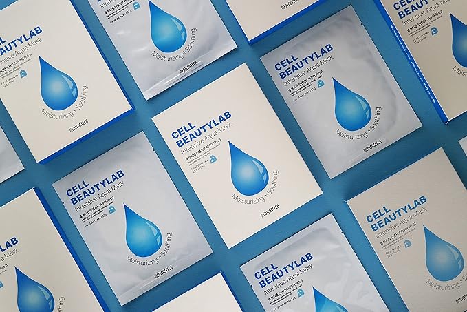 Intensive Aqua Mask 20 Pack｜Hydrating, Moisturizing and Soothing Face Sheet Mask for All Skin Types｜With Hyaluronic Acid, Panthenol, Shea Butter, Jojob Oil, Witch Hazel