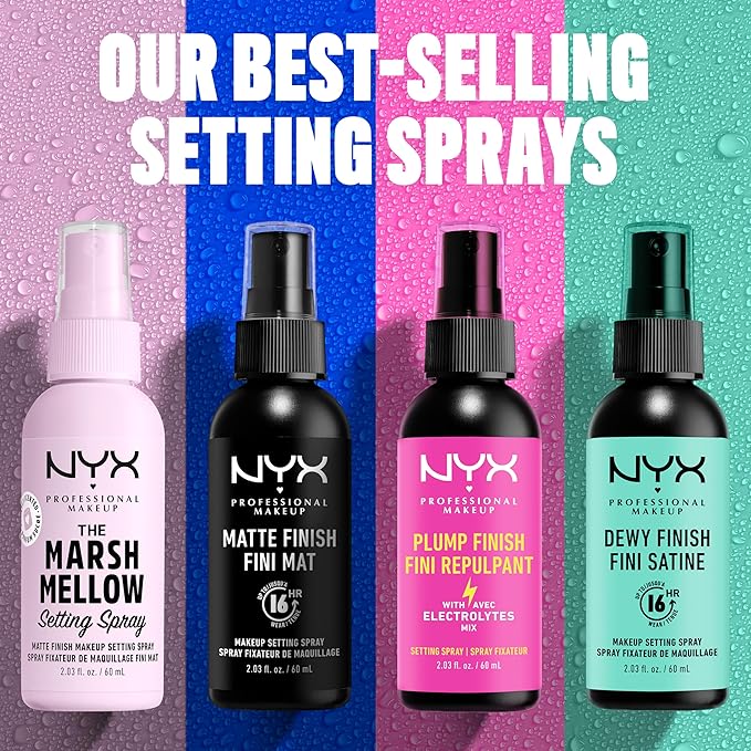 NYX PROFESSIONAL MAKEUP Makeup Setting Spray - Matte Finish, Long-Lasting Face Mist for up to 16HR Wear, Vegan Formula, JUMBO Size