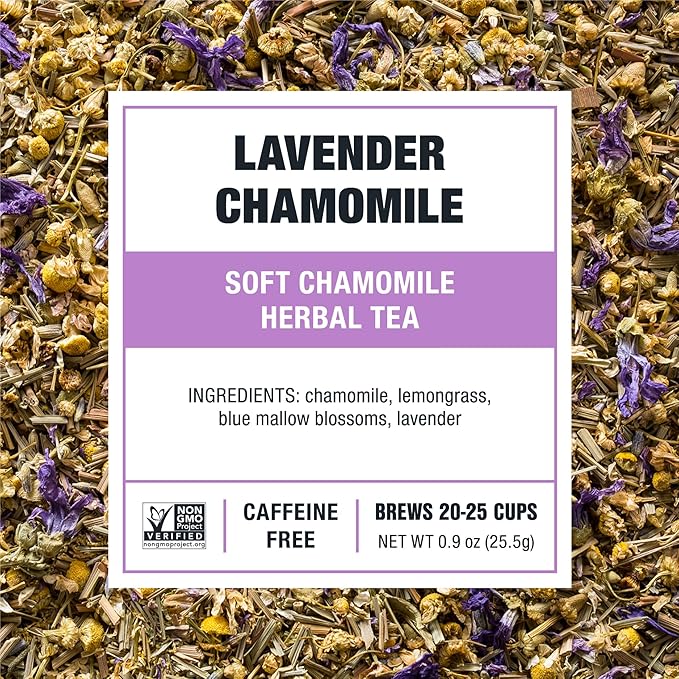 Tiesta Tea - Lavender Chamomile | Loose Leaf | Soft Chamomile Herbal Tea | Premium Non-Caffeinated Blend | Make Hot or Iced & Brews Up to 25 Cups | 5.4 Ounce Resealable Pouch, Pack of 6