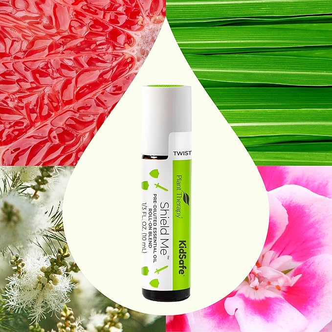 Plant Therapy KidSafe Shield Me Essential Oil Blend Pre-Diluted Roll On 10 mL (1/3 oz) 100% Pure, Therapeutic Grade
