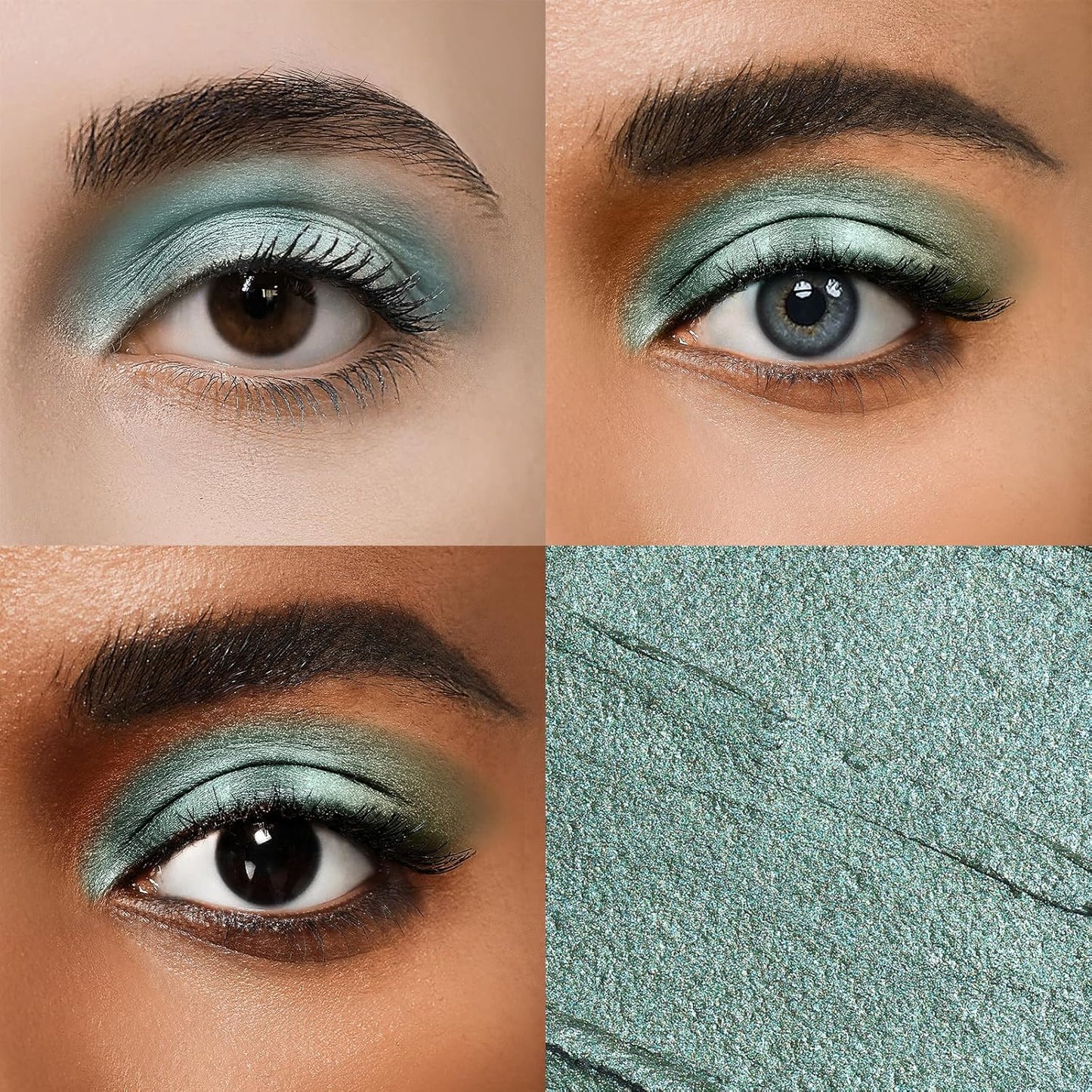 Cream Waterproof Hypoallergenic Eyeshadow Stick, long wear Metallic Glitter Matte Eye Shadow Pencil With Makeup Brush, Eye Brightener, 58 Avocado Metallic