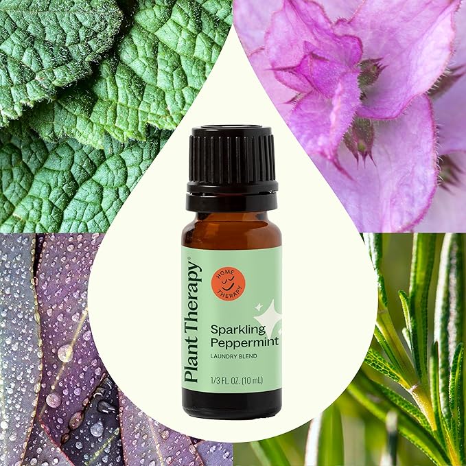 Plant Therapy Sparkling Peppermint Laundry Essential Oil Blend 10 mL (1/3 oz) Pure, Undiluted, Wash Fragrance and Scent Enhancer