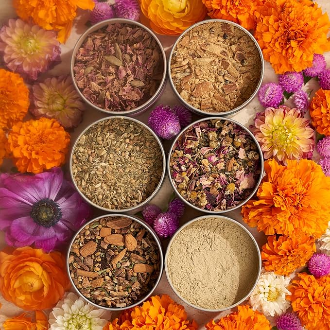 Divya's Calming Peace of Mind Tea, Ayurvedic Herbal Tea with Chamomile, Passion Flower, Lavender, Calming Herbs to Unwind & Relax, Caffeine Free, Organic, Non-GMO, Ayurvedic, Loose Leaf Tea