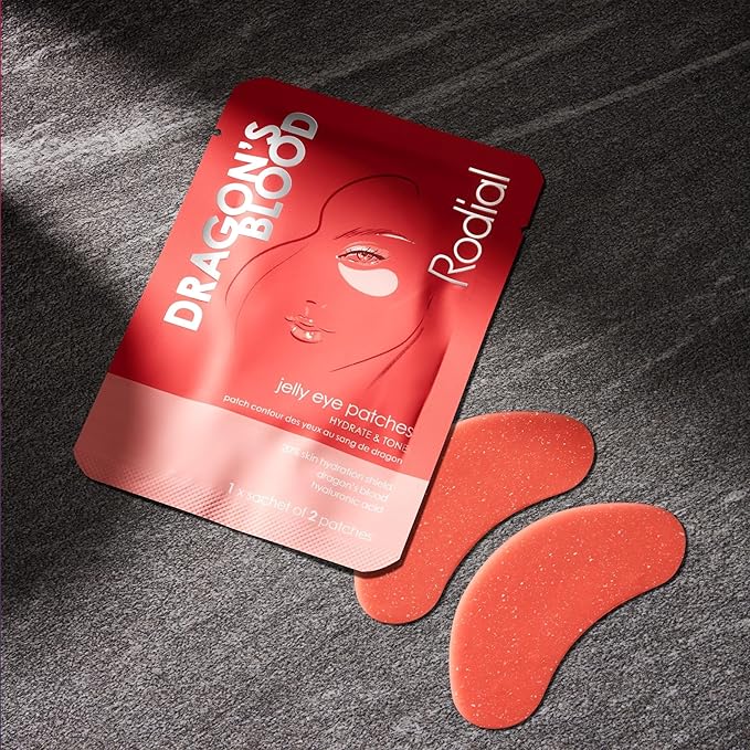 Rodial Dragon's Blood Jelly Eye Patches (1 Sachet), Elasticity and Firmness, Hyaluronic acid and Dragon's Blood for Plumping and Deep Hydration, Makeup Prep