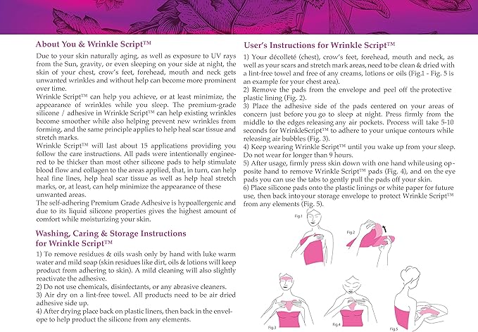 Nurse Hatty® Anti-aging Wrinkle Script Forehead 2pk. Silicone Skincare Pads for Wrinkles