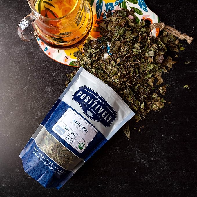 Organic Positively Tea Company, White Peony White Tea, Loose Leaf, 4 Ounce