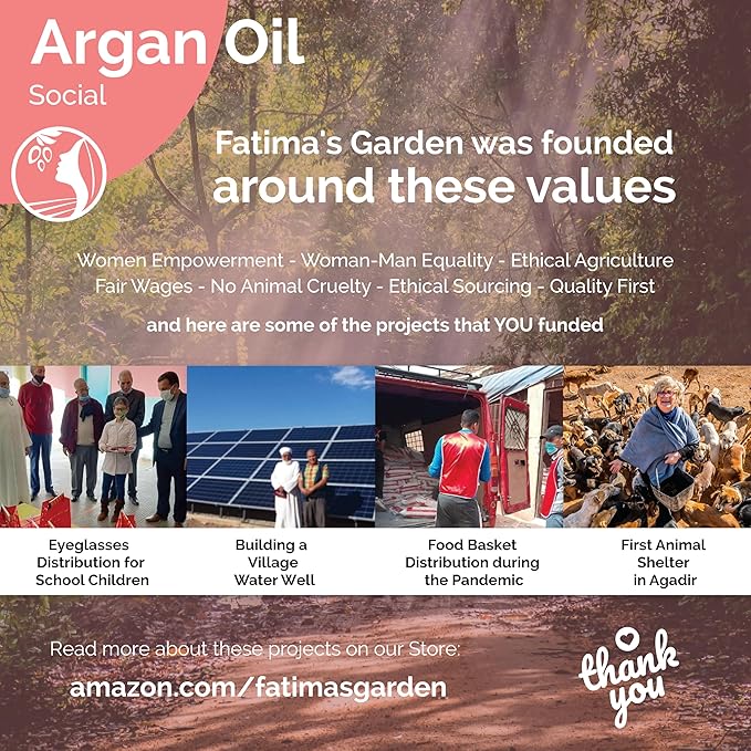 Fatima's Garden Rose Petal Argan Oil - Organic Anti-Aging Moisturizer, 100ml