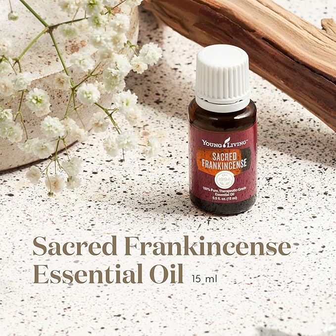 Young Living Sacred Frankincense 15 ml Essential Oil - Woodsy Aroma for Spirit & Skin, Promotes Relaxation, Tranquility, Enhance Yoga, Prayer Meditation, Skin Tone Support
