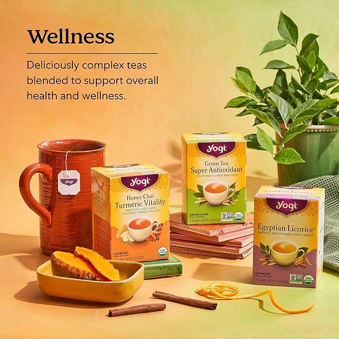 Yogi Tea - Green Tea Pure Green Decaf (6 Pack) - Supports Vitality - 96 Tea Bags