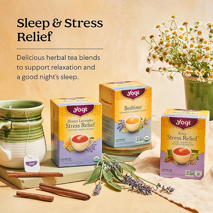 Yogi Tea Soothing Caramel Bedtime Tea - 16 Tea Bags per Pack (6 Packs) - Calming Sleep Tea - Supports Good Sleep - Includes Chamomile Flower, Rooibos Leaf, Roasted Chicory Root & More
