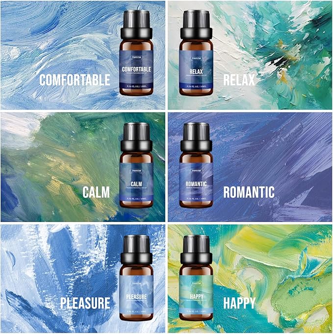 Fragrance Oil Relax Set, 6 * 10ML Diffuser Oil for Home, Candle Making Scents, Aomatherapy Essential Oils for Diffuser