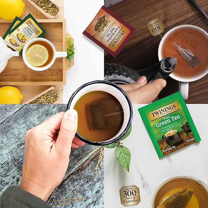 Tea Bunch Twinings 48 Tea Bags Herbal Variety Pack – 8 Herbal Flavors with 20 Honey Sticks, Perfect Tea Gift Set for Any Occasion